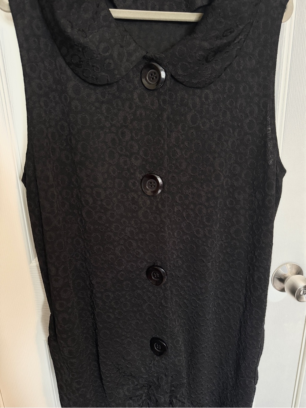 Zadie B Black Sleeveless Button Front Bubble Hem Dress Sz 2X Modest Chic Elegant - Picture 3 of 9